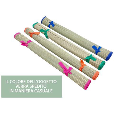 Stuoia Mare Spiaggia Richiudibile In Paglia Bordo Colorato Modello Salvador - Foto 2