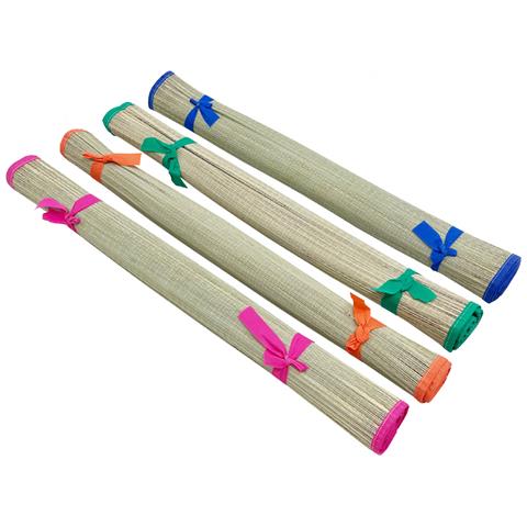 Stuoia Mare Spiaggia Richiudibile In Paglia Bordo Colorato Modello Salvador - Foto 1