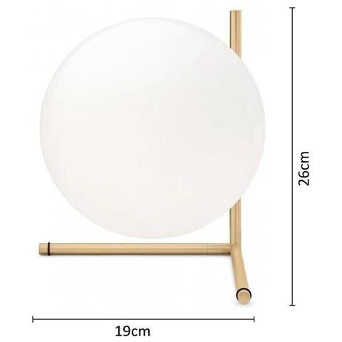 Lampada Da Tavolo 1 Sfera In Vetro Lume Supporto Abat Jour Bronzo G9 D34 - Foto 6