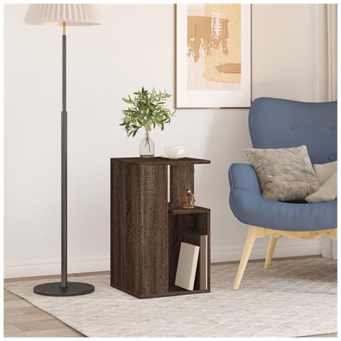 Tavolino Rovere Marrone 35x35x60 Cm In Legno Multistrato - Foto 2