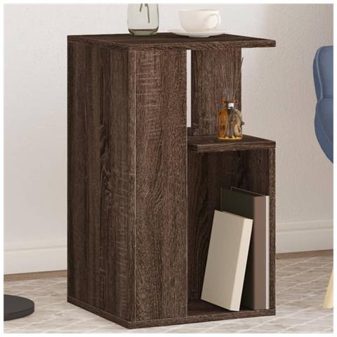 Tavolino Rovere Marrone 35x35x60 Cm In Legno Multistrato - Foto 8