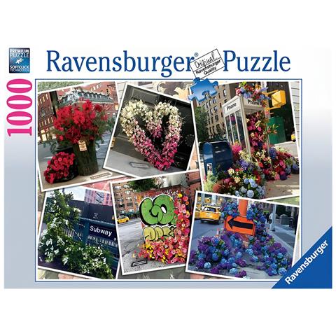 Puzzle Paesaggio Urbano 1000 P.zi Flash Fiori New York City Soft Click, Multicolore - Foto 2