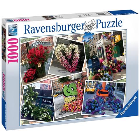 Puzzle Paesaggio Urbano 1000 P.zi Flash Fiori New York City Soft Click, Multicolore - Foto 1