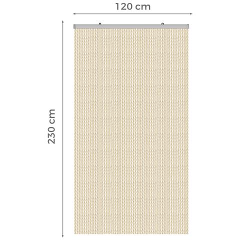 Tenda Antimosca Antirumore Caduta Pannello Porta Finestra Casa Pon Pon Vari Colori 120x230 Beige - Foto 5