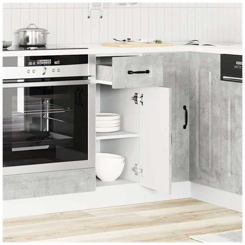 Base Da Cucina Kalmar Grigio Cemento In Legno Multistrato - Foto 3