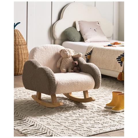Sedia A Dondolo Per Bambini Bouclé Beige Skare - Foto 1