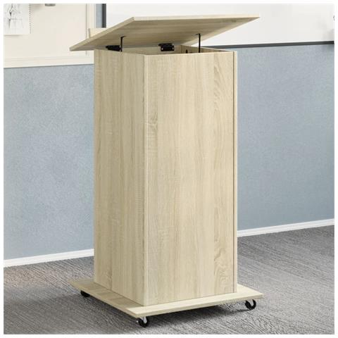 Leggio con Ruote e Cassetto Sonoma 55x55x107 cm in Multistrato - Foto 2