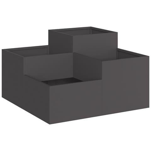 Fioriera da Giardino 80x80x48 cm Acciaio Nero - Foto 1