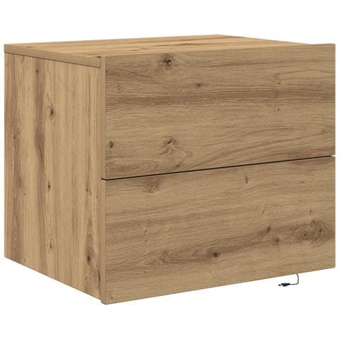 Cabinet da notte  con LED montato a parete in rovere artigianale 50x39x41 cm - Foto 1