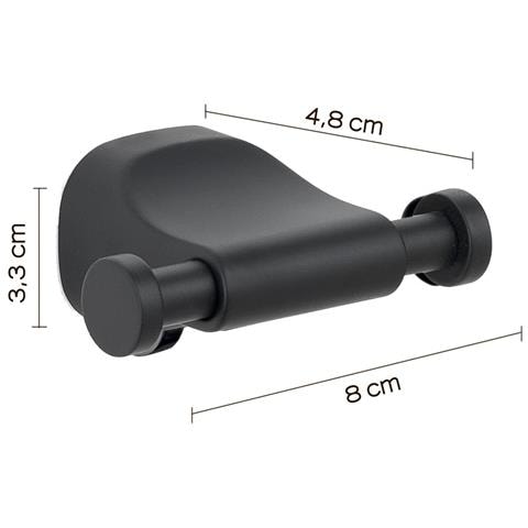 Appendiabiti Da Muro In Acciaio Inox E Cromall St26 Serie Stelvio Nero Opaco - Foto 2