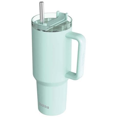 Bicchiere Termico 950 Ml Con Cannuccia E Manico Ergonomico, Turchese - Foto 1
