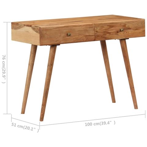 Lusso Casadino - Scrivania 100x51x76 Cm In Legno Massello Di Acacia - Foto 8