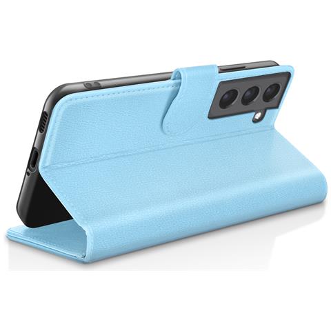 Custodia A Portafoglio Per Galaxy S21 Fe 5g Con Supporto E Linguetta Magnetica, Azzurro - Foto 2
