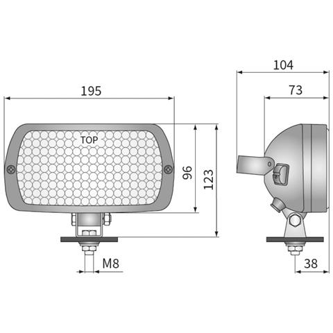 Faro Alogeno Ampio Raggio Rettangolare 195x96mm - Foto 2