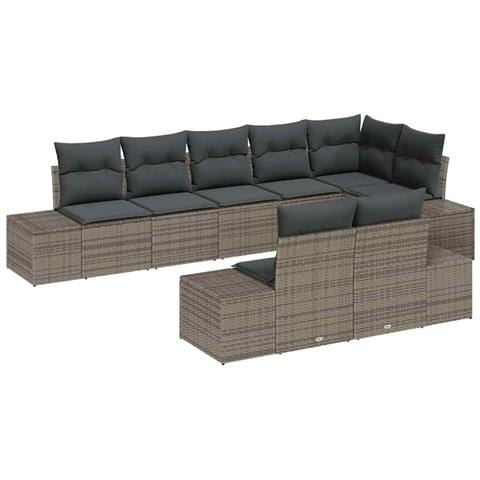 Set Divano da Giardino 8 pcs Grigio 319 x 154 x 85 cm - Foto 1