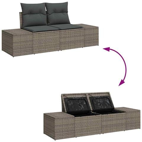 Set Divano da Giardino 8 pcs Grigio 319 x 154 x 85 cm - Foto 9