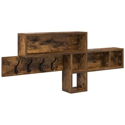 Appendiabiti a muro Rovere fumo 100 x 12 x 43.5 cm - Foto 1