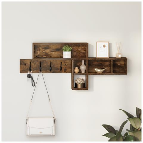 Appendiabiti a muro Rovere fumo 100 x 12 x 43.5 cm - Foto 2