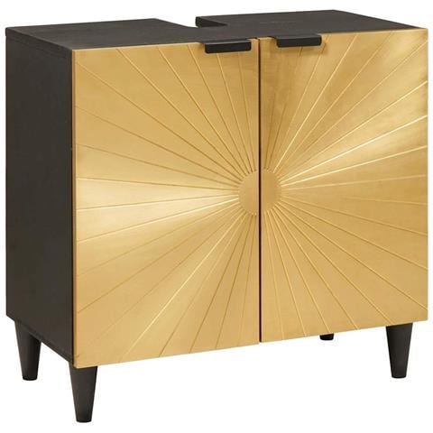 Armadio sottolavello con lo scaffale Nero e Oro 62 x 33 x 58 cm - Foto 1