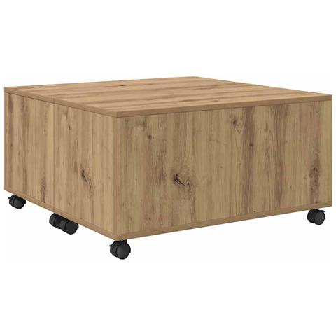 Tavolino da salotto rovere artigianale 75 x 75 x 38 cm - Foto 1