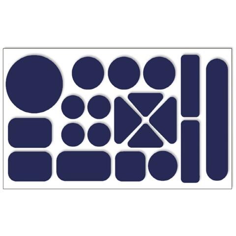 Kit Di 10 Toppe Autoadesive Impermeabili In Nylon Per Riparazione Giacche A Vento Darkblue - Foto 3