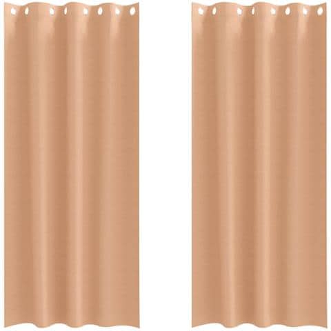 Tende con tende 2 pcs Marrone chiaro 245x140cm Poliestere - Foto 1