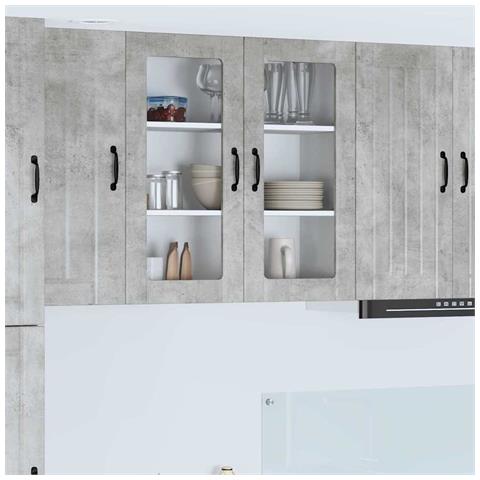 Mobile da cucina con lo scaffale Grigio cemento 80 x 31 x 80 cm - Foto 2