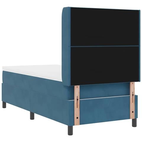 Letto a molle con testiera Blu 90 x 190 cm Velluto - Foto 9