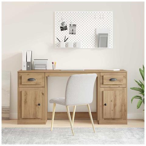 Scrivania con armadietto Rovere artigianale 154,5 x 50 x 75 cm - Foto 2