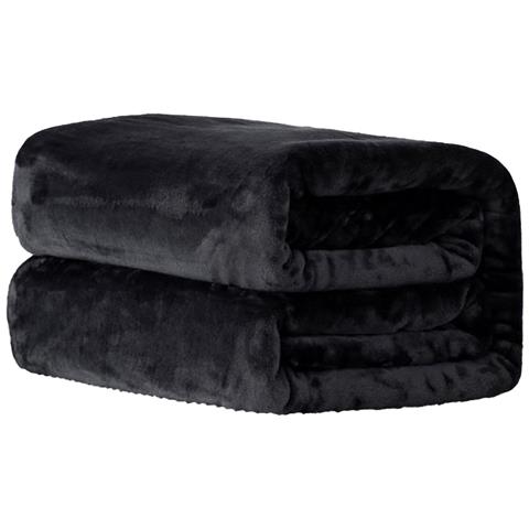 Coperta In Pile Di Flanella Nera - 200x230cm - Morbida, Accogliente E Leggera - Foto 1