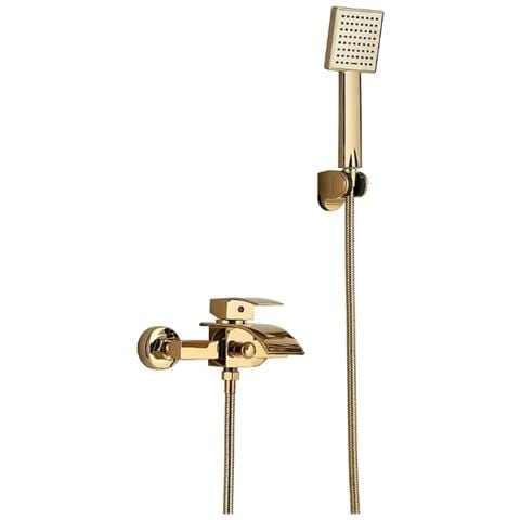 Rubinetto per vasca, Blackswan, tipo M94, modello oro lucido con bocca a cascata, misura 21 cm - Foto 1