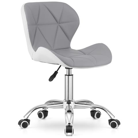Sedia da ufficio ergonomica Avola, ecopelle, altezza regolabile, grigio /bianco, carico massimo 110 kg - Foto 5