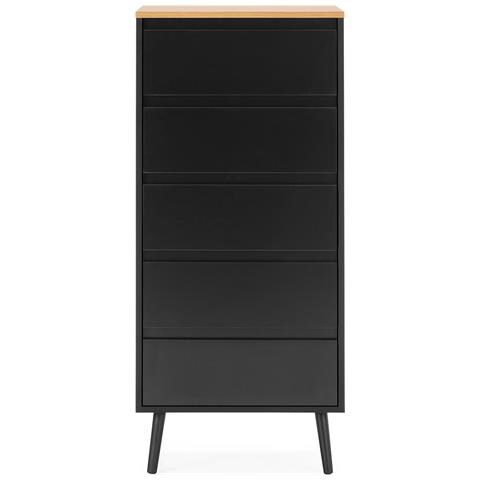 Cassettiera Alta Desi 5 Cassetti Colore Nero - Foto 2