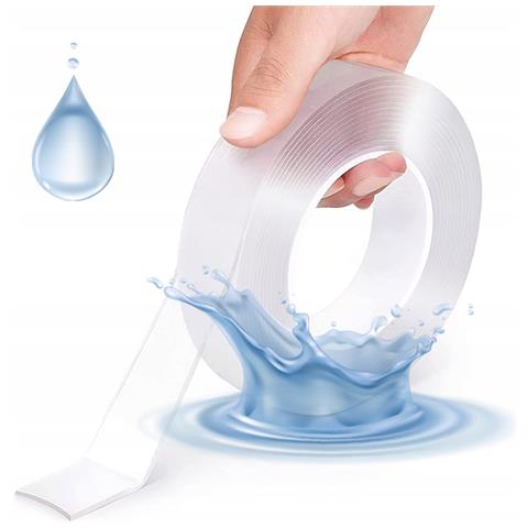 Nastro Biadesivo Nano 1mm - Riutilizzabile, Impermeabile, Trasparente | 5m X 50mm | Decorazioni, Riparazioni, Ufficio, Cucina, Auto - Foto 1