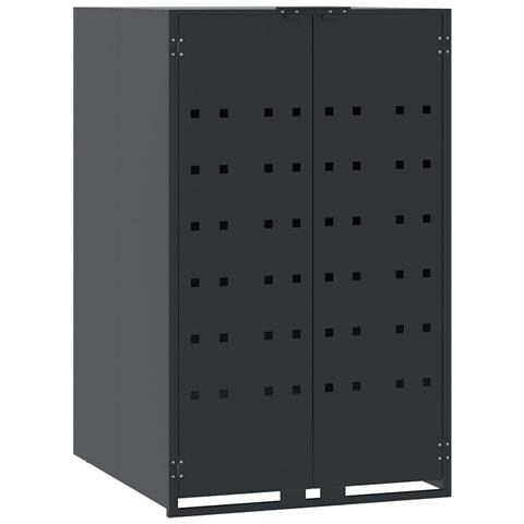 Contenitore per Bidoni della Spazzatura Singolo Antracite 69x79x117 cm Acciaio - Foto 1