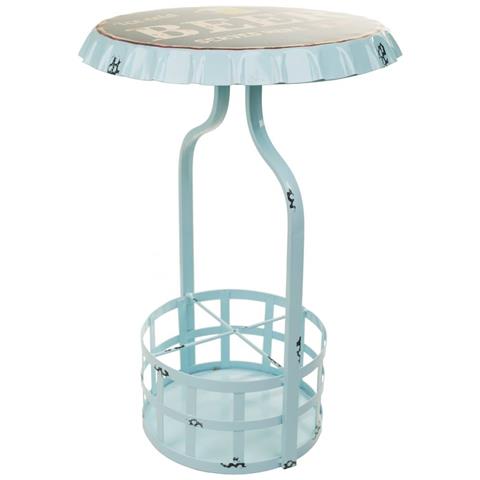 Tavolo Portabottiglie In Metallo Blu 42x42x60h - Foto 1