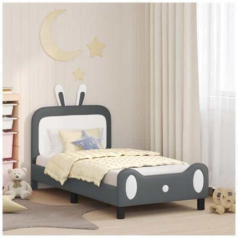 Struttura letto bambini con testata Grigio Chiaro 80 x 160 cm - Foto 2