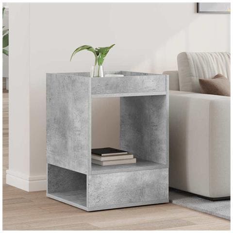 Tavolino Grigio cemento 40 x 40 x 56 cm Legno multistrato - Foto 2