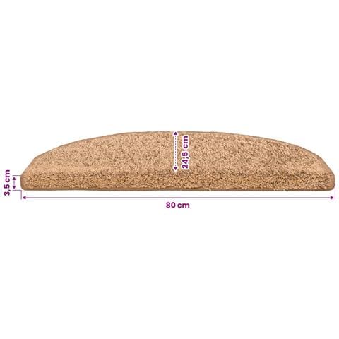 Tappetini per scale autoadesivi 15 pcs Beige 80 x 24,5 x 3,5 cm - Foto 9