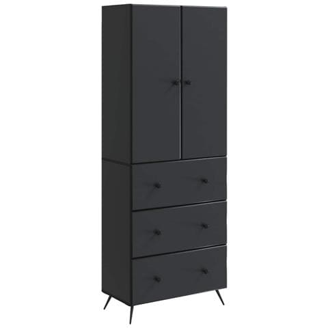 Set di armadi 2 pcs Nero 66 x 34,5 x 90 cm Legno ingegnerizzato - Foto 1