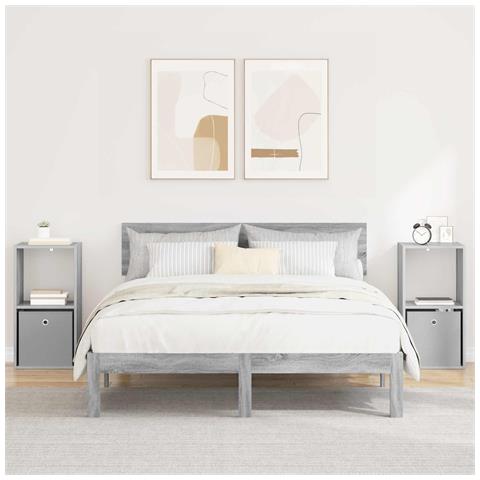 Comodino 2 pcs Grigio Sonoma 35 x 32 x 68,5 cm - Foto 2