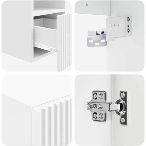 Set di mobili per il bagno 5 pz Bianco Lucido - Foto 2