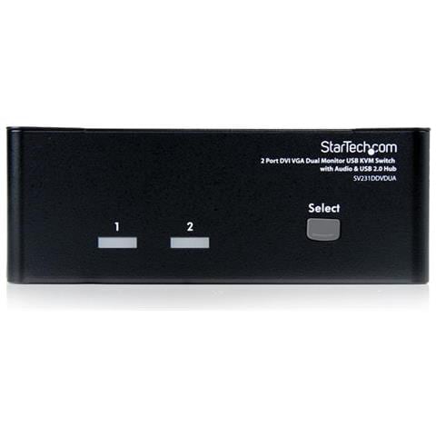 Switch KVM doppio monitor VGA DVI 2 porte USB con audio e hub USB 2.0 - Foto 3