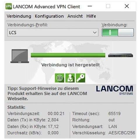 LANCOM Advanced VPN Client (WIN) Gestione della sicurezza Full Inglese, Tedesca 1 licenza /e - Foto 1