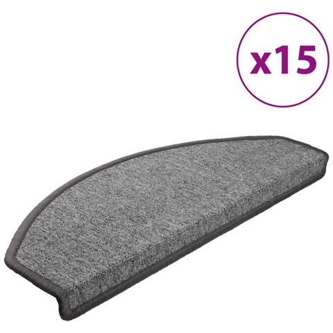 Tappetini Per Scale 15 Pz Grigio Scuro 65x24x4 Cm - Foto 1