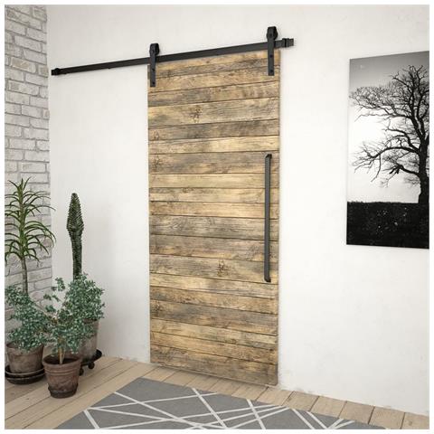 Kit di Binari per Porte Scorrevoli SKIEN 183 cm Acciaio Nero - Foto 2