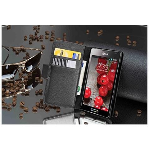 Custodia Compatibile Con Lg Optimus L7 Ii In Nero Ossido - Coperchio Protettivo In Ecopelle Testurizzata E Tasca Per Carte Di Credito - Foto 2