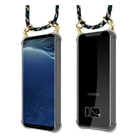 Catena Di Telefoni Cellulari Compatibile Con Samsung Galaxy S8 Plus In Camouflage - Coperchio Protettivo In Silicone Con Anelli D'oro, Cinturino In Corda E Custodia Staccabile - Foto 2