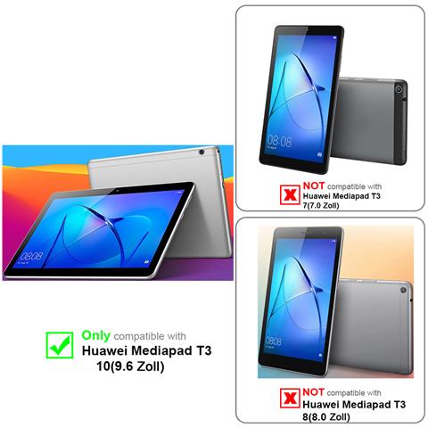 Custodia Per Tablet Compatibile Con Huawei Mediapad T3 10 (9.6"" Zoll) In Rosso Papavero - Coperchio Protettivo Senza Auto Wake Up, Con Funzione Stand E Chiusura A Fascia Elastica - Foto 8