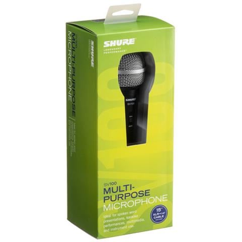 Microfono Dinamico Cardioide con Cavo JACK SV100-W Nero, Argento - Foto 3